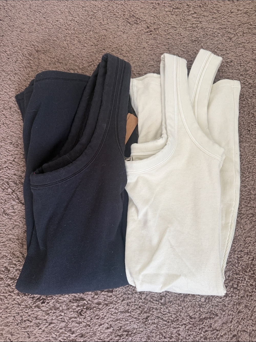 SKIMS Ribbed Tank Jumpsuit in Black & Cream